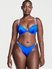 Victoria's Secret Blue Oar Add 2 Cups Push Up Shine Strap Swim Bikini Top - Image 1 of 4