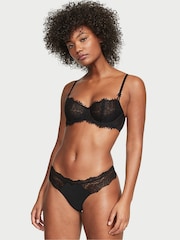 Victoria's Secret Black Lace Trim Thong Knickers - Image 1 of 4