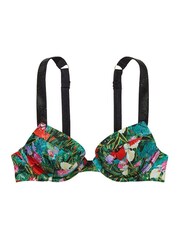 Victoria's Secret Tropical Floral Blue Push Up Shine Strap Swim Bikini Top - Image 3 of 4