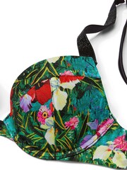 Victoria's Secret Tropical Floral Blue Push Up Shine Strap Swim Bikini Top - Image 4 of 4