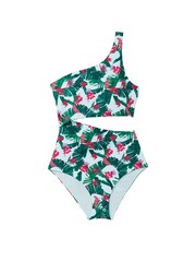Victoria's Secret Blue Palm One Shoulder Swimsuit - Image 3 of 3