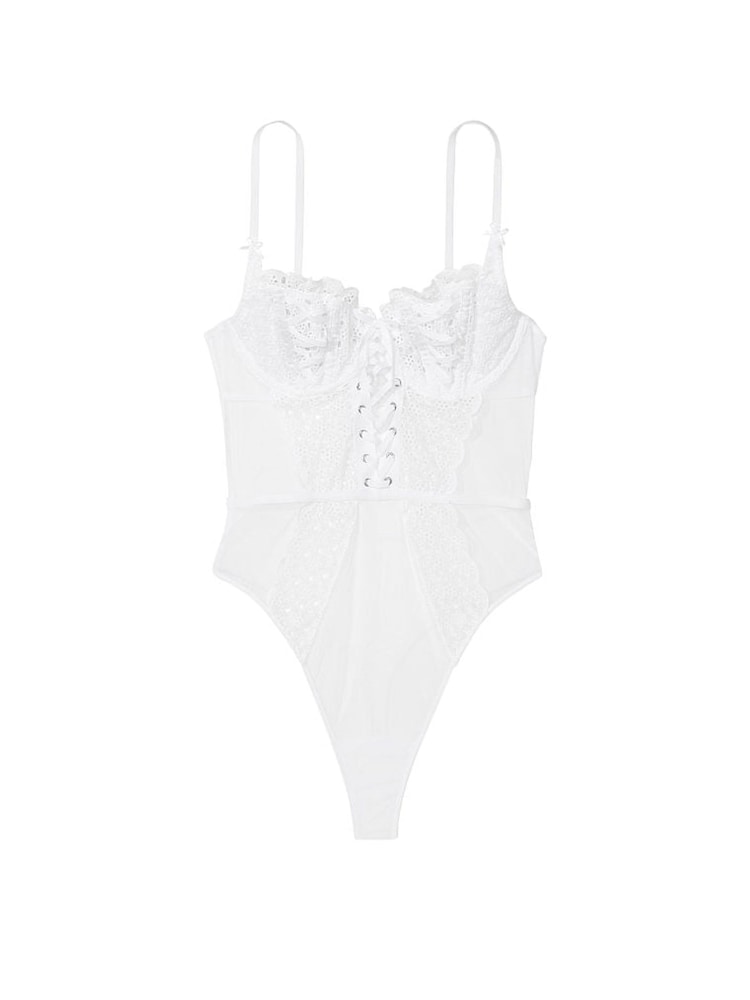 Victoria's Secret White Broderie Unlined Balcony Body - Image 3 of 3