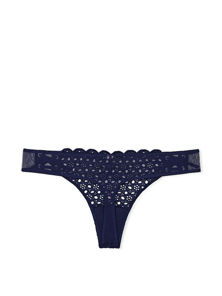 Victoria's Secret Ensign Navy Blue Thong Lace Knickers - Image 4 of 4
