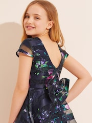 Lipsy Navy Cap Occasion Sleeve Dress (3yrs-16yrs) - Image 4 of 4