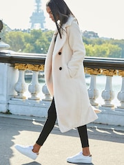 Sosandar Cream Borg Coat - Image 5 of 5