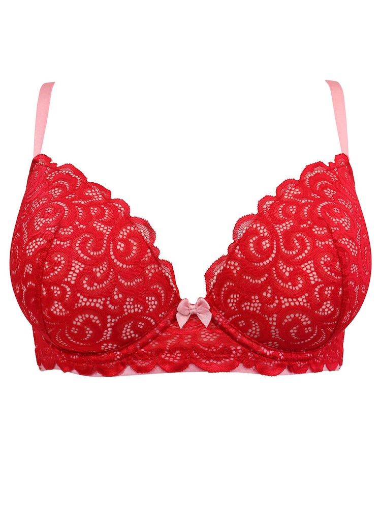 Rose - Soutien-gorge Pour Moi Romance push-up à bonnets moulés et décolleté plongeant - Image 4 of 5