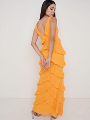 Pretty Lavish Orange Piper Ruffle Maxi Dress - Image 2 of 3
