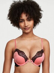 Victoria's Secret Pink Roses Lace Trim Add 2 Cups Push Up Bra - Image 1 of 1