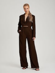 Urban Bliss Brown Cropped Gathered Blazer - Image 2 of 3