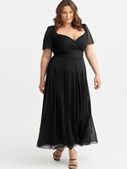 Scarlett & Jo Black Curve Bolero Wrap Bodice Maxi Dress - Image 1 of 4