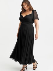 Scarlett & Jo Black Curve Bolero Wrap Bodice Maxi Dress - Image 3 of 4