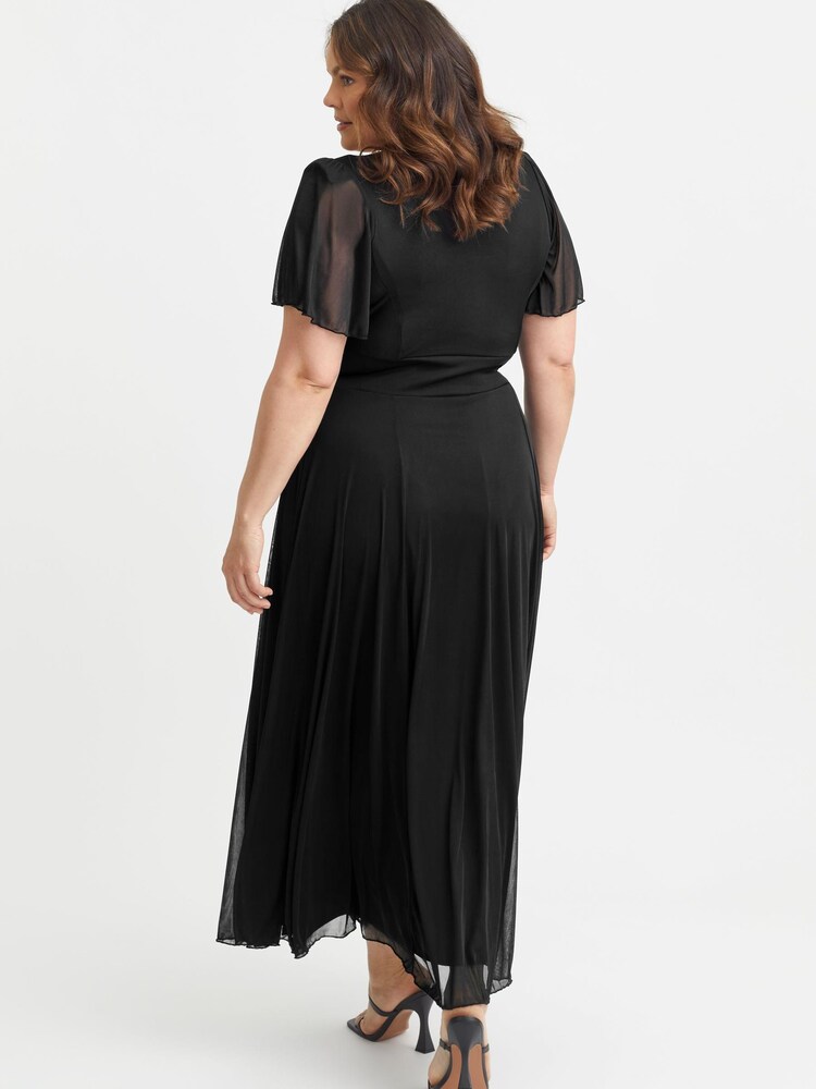 Scarlett & Jo Black Curve Bolero Wrap Bodice Maxi Dress - Image 4 of 4