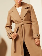 Love & Roses Camel Belted Wrap Coat - Image 2 of 4