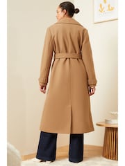 Love & Roses Camel Belted Wrap Coat - Image 3 of 4
