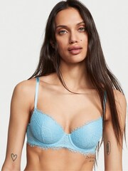 Victoria's Secret Blue Topaz Lace Lightly Lined Demi Bra - Image 1 of 3