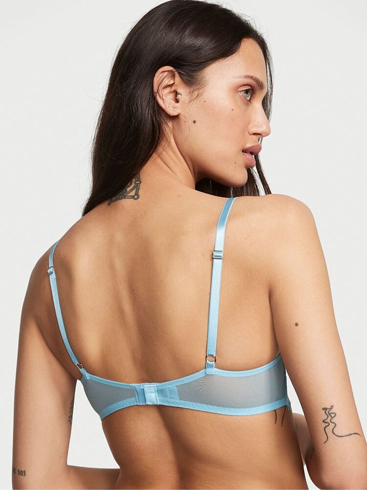 Victoria's Secret Blue Topaz Lace Lightly Lined Demi Bra - Image 2 of 3