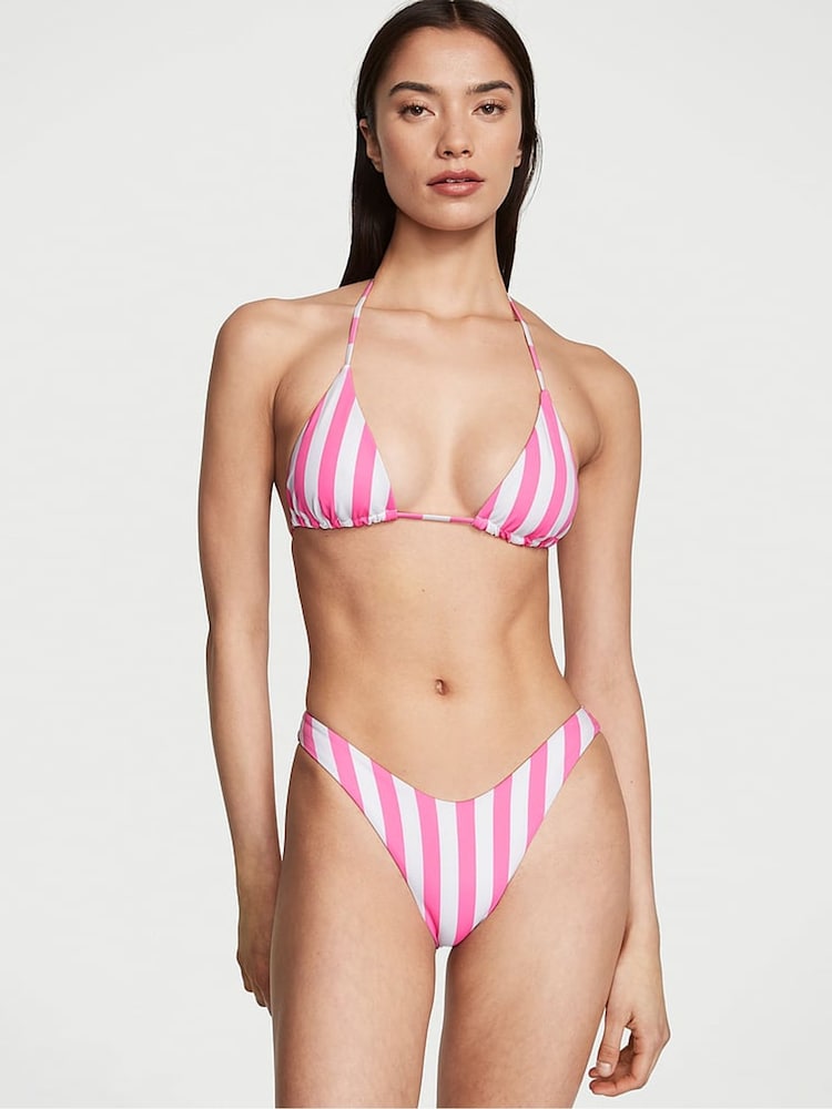 Victoria's Secret Pink Stripes High Leg MixandMatch Crossover HighWaist Bikini Bottom - Image 1 of 3