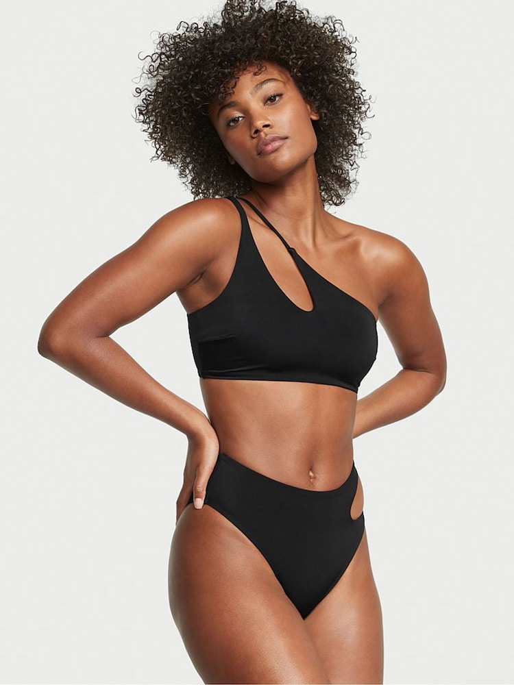 Victoria's Secret Black Nero Cut Out High Waist Cheeky Swim Bikini Bottom - Image 1 of 3