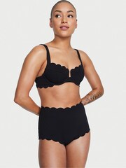 Victoria's Secret Black Brief Scallop Boyshort Swim Bikini Bottom - Image 1 of 3