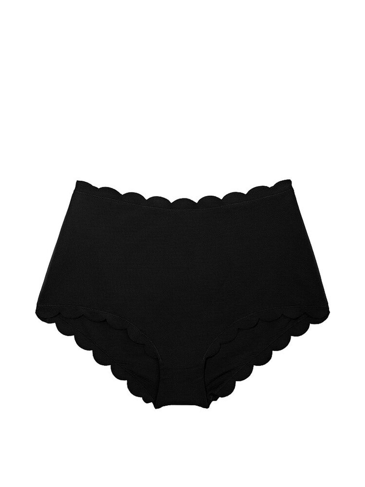 Victoria's Secret Black Brief Scallop Boyshort Swim Bikini Bottom - Image 3 of 3