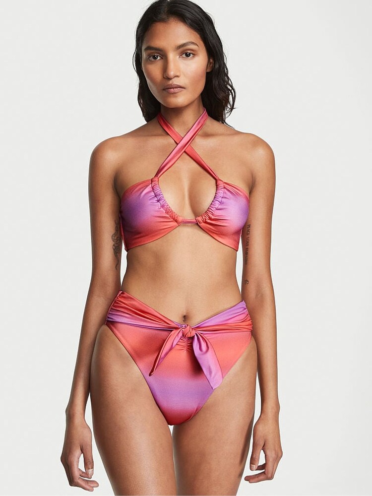 Victoria's Secret Sunset Ombre Red Halter Bikini Top - Image 1 of 3