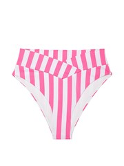 Victoria's Secret Pink Stripes High Waisted MixandMatch Crossover HighWaist Bikini Bottom - Image 3 of 3