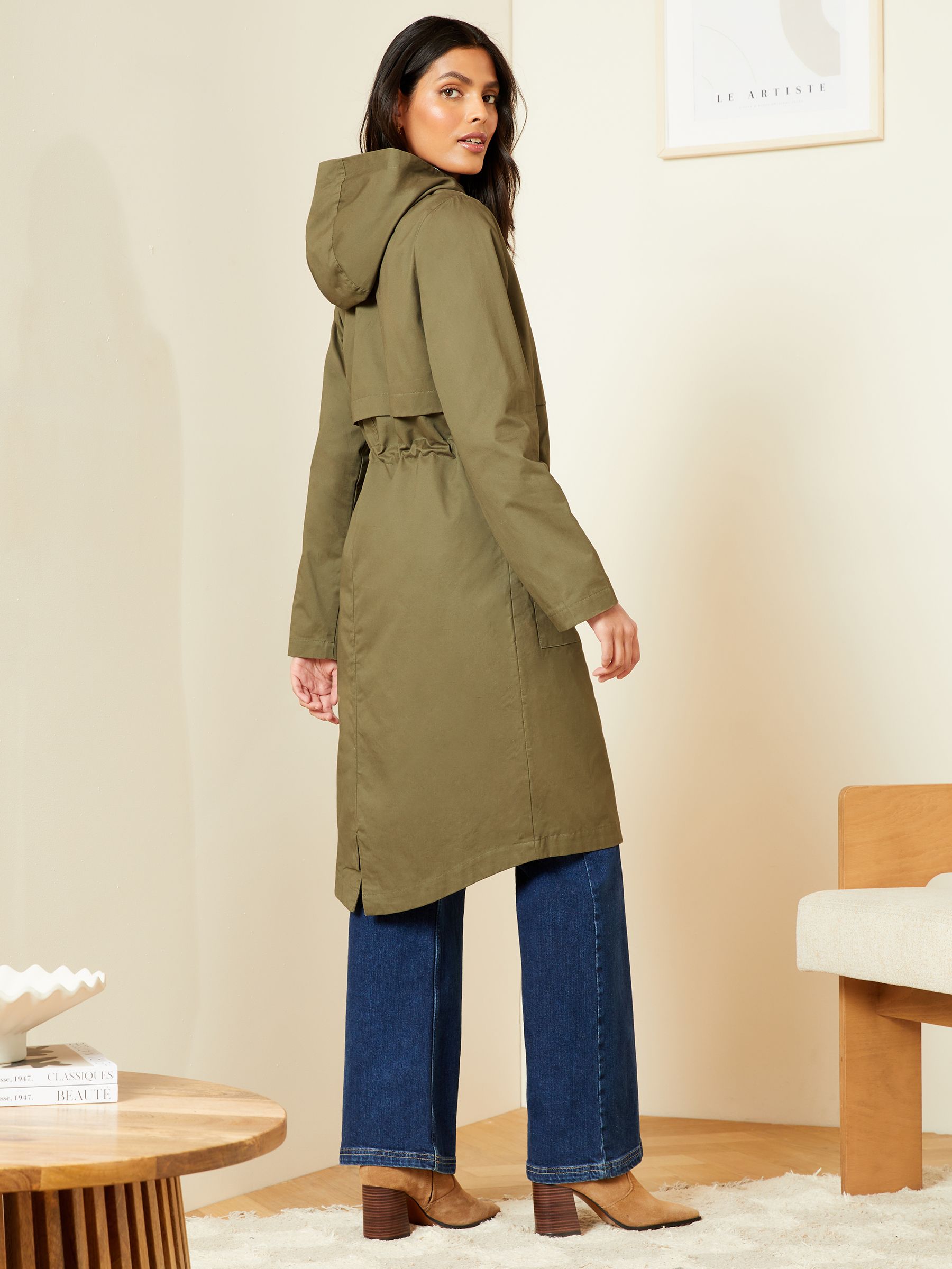 Buy Love & Roses Khaki Green Shower Resistant Parka Rain