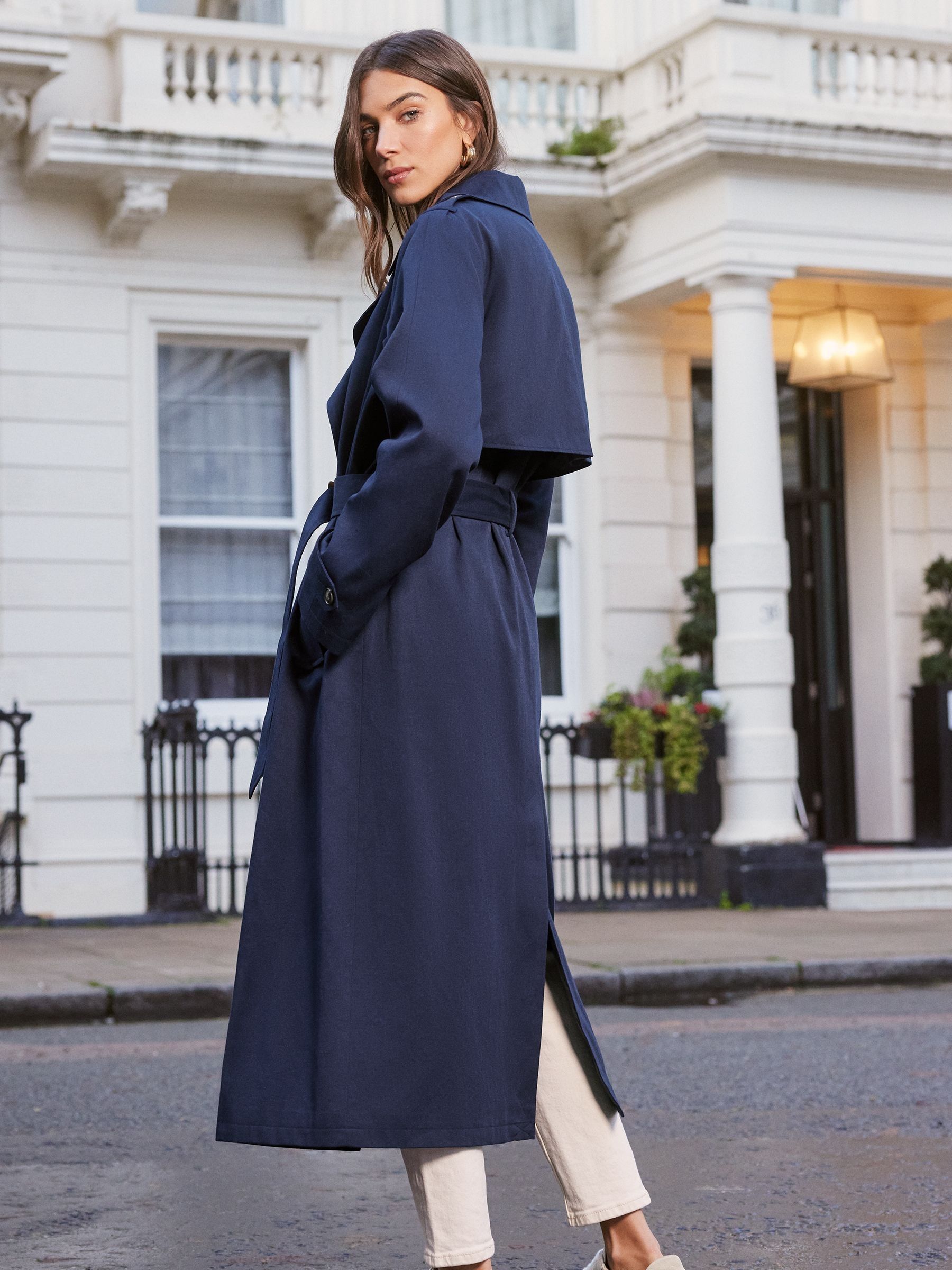Navy blue spring coat shop