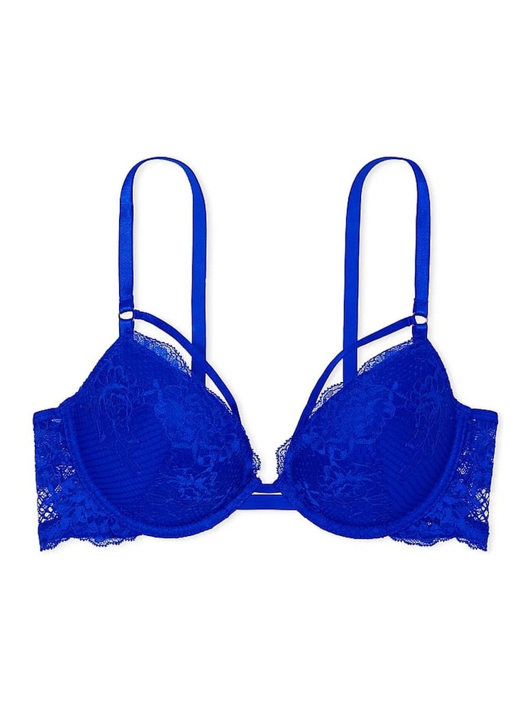 Victoria's Secret Blue Oar Push Up Strappy Fishnet Lace Bra - Image 3 of 3 Victoria's Secret Blue Oar Push Up Strappy Fishnet Lace Bra - Image 3 of 3