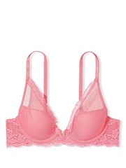 Victoria's Secret Pink Roses Mesh Half Pad Plunge Bra - Image 3 of 3