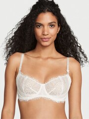 Victoria's Secret White Coconut Wicked Unlined Lace Balcony Bra - Image 1 of 3