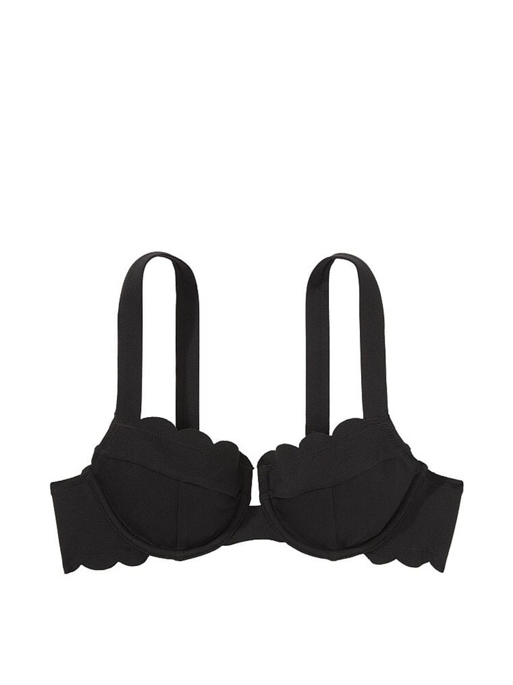 Victoria's Secret Black Scallop Full Coverage Swim Bikini Top - Image 3 of 3