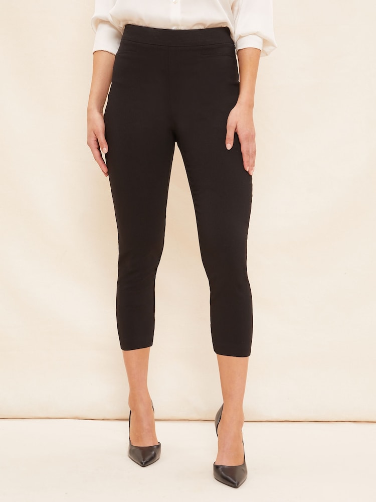 Friends Like These Black Cropped Comfort Scultping Stretch Trousers - Image 1 of 4