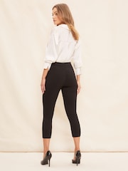 Friends Like These Black Cropped Comfort Scultping Stretch Trousers - Image 2 of 4
