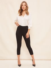 Friends Like These Black Cropped Comfort Scultping Stretch Trousers - Image 3 of 4