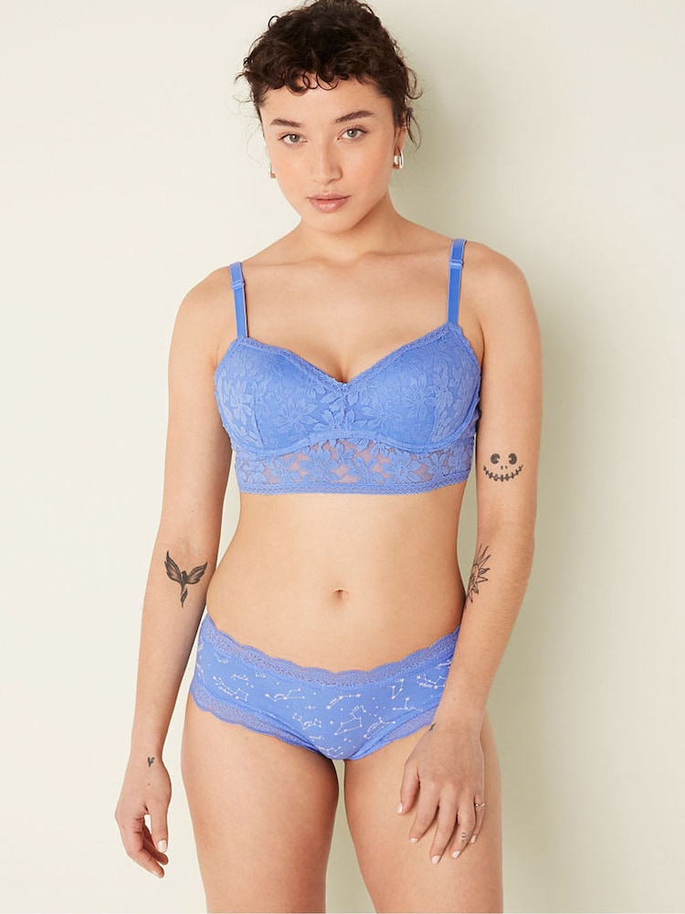 Victoria's Secret PINK Cornflower Blue Lace Wired Push Up Bralette - Image 1 of 4