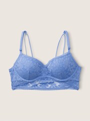 Victoria's Secret PINK Cornflower Blue Lace Wired Push Up Bralette - Image 4 of 4