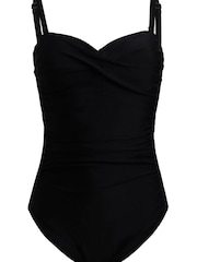 Linzi Black Capri Bandeau Soft Cupped Tummy Control Swimsuit With Detachable Straps - Image 3 of 4