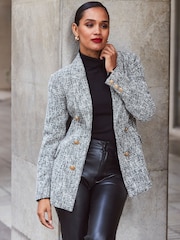 Sosandar Black Formal Boucle Blazer - Image 1 of 5