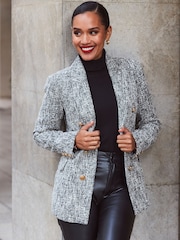 Sosandar Black Formal Boucle Blazer - Image 4 of 5