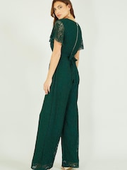 Yumi Emerald Green Lace Jumpsuit - Image 3 of 5