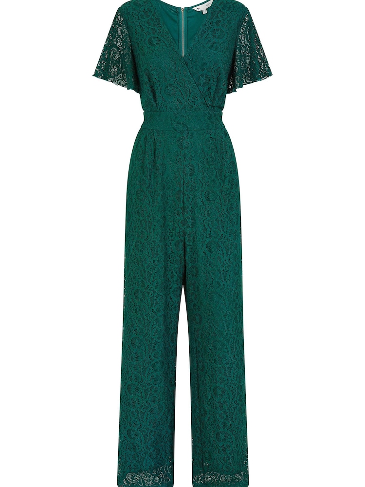 Yumi Emerald Green Lace Jumpsuit - Image 5 of 5