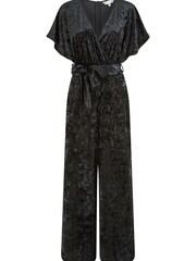 Yumi Black Velvet Kimono Sleeve Jumpsuit - Image 5 of 5