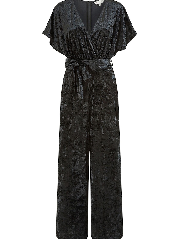 Yumi Black Velvet Kimono Sleeve Jumpsuit - Image 5 of 5