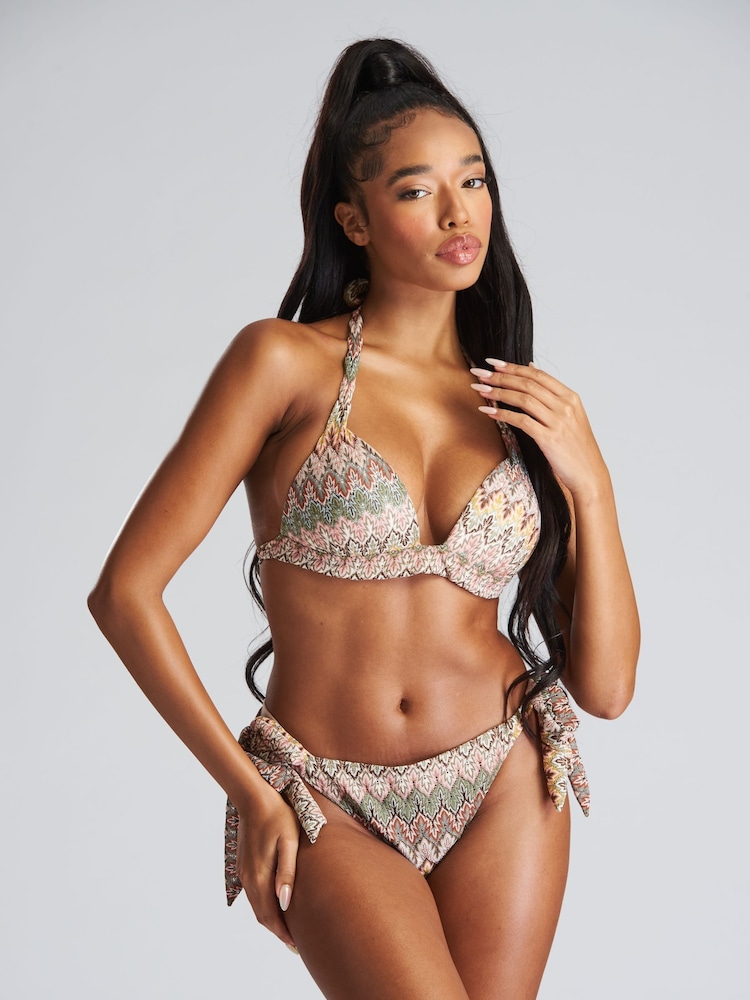 South Beach Neutral Multi Moulded Cup Crochet Bikini Set - Image 2 of 4