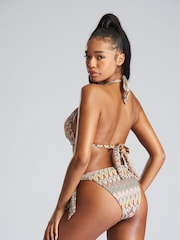 South Beach Neutral Multi Moulded Cup Crochet Bikini Set - Image 4 of 4