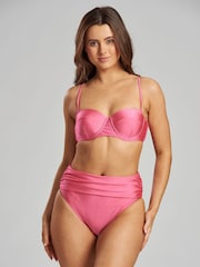 South Beach Pink Moulded Cup Bikini With Highwaist Brief - Image 3 of 5
