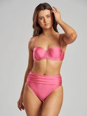 South Beach Pink Moulded Cup Bikini With Highwaist Brief - Image 4 of 5