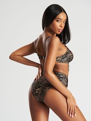 South Beach Leopard Print Ruched Cup Wire Bikini Set - Image 5 of 5