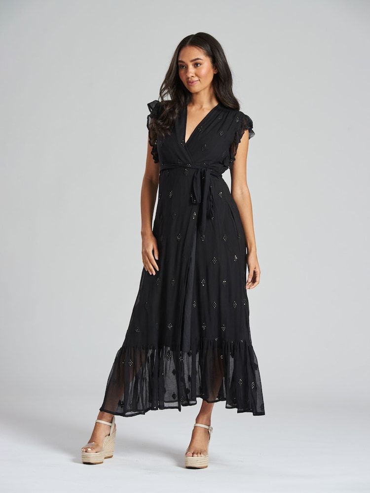 South Beach Black Sequin Detail Midi Dress - Image 2 of 5
